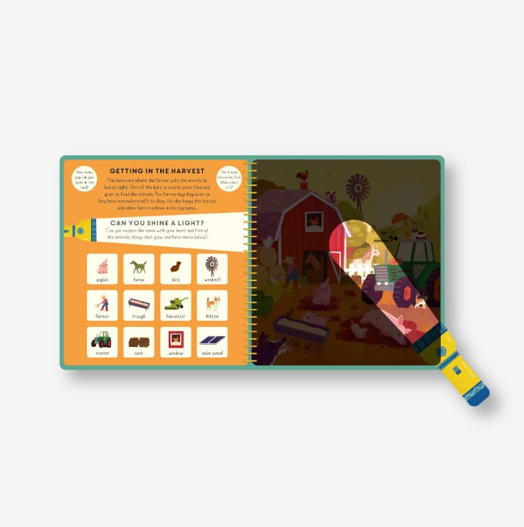 کتاب چراغ قوه ای مزرعه Shine a light : farmyard